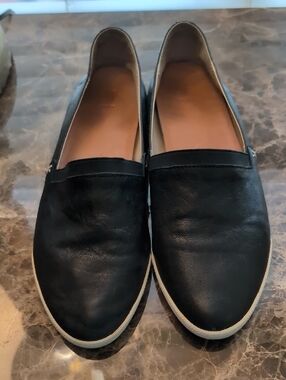 Frye Black Leather Slip-On Loafers